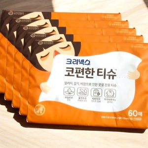 콧물 전용 티슈 코 티슈 노즈케어 부드럽고 도톰한 저자극 티슈 60매입 5팩