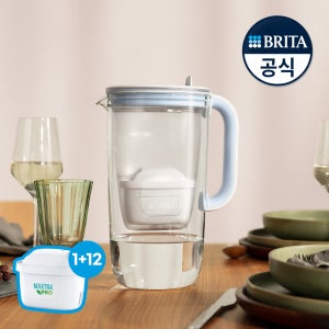 [슈퍼적립] 브리타 정수기 글라스저그 2.5L+기본필터 1입(퓨어)+퓨어 퍼포먼스 필터 12입 (1년 구성팩)