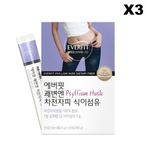 내츄럴플러스 에버핏 쾌변엔 차전자피 식이섬유 6g 대용량 30포, 3개