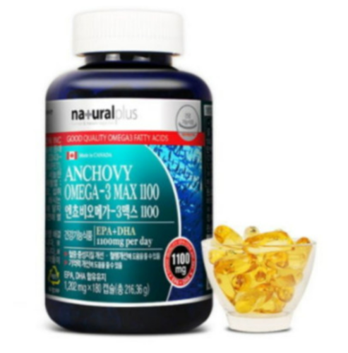 내츄럴플러스 <b>엔쵸비 오메가3 맥스1150</b> 180캡슐 6개월분
