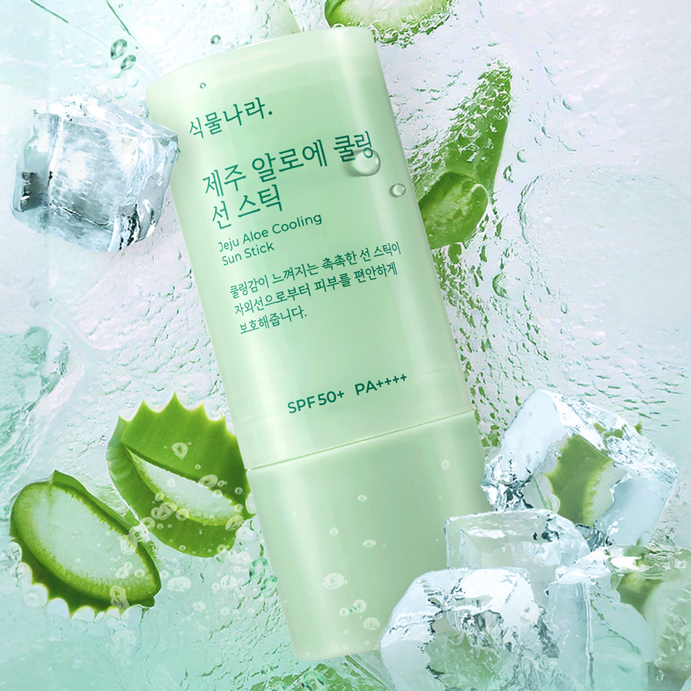 식물나라 제주 알로에 쿨링 선 스틱 19g 본품+리필 기획, SPF50+ PA++++