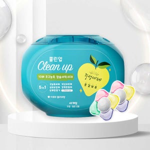 클린업 올인원 고농축 캡슐세탁세제 섬유유연제 겸용 액체세제 일반 드럼 아로마 40개입