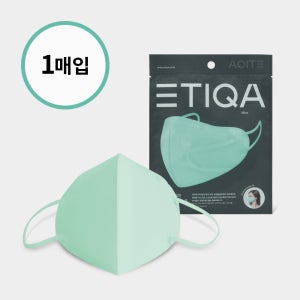 에티카 에어웨이 라운드 베이직 에이 민트 중형 1매입 일회용마스크 제조년월2021.04