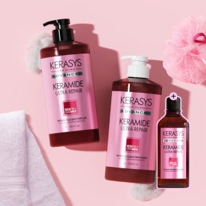 케라시스 케라마이드 극손상 울트라 리페어 샴푸 1L+트리트먼트 1L+샴푸 180ml