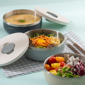 [본사직영] 오리지니크 샐러드볼 스텐 그릇 파스타 시리얼 소스 요거트볼 3종 세트