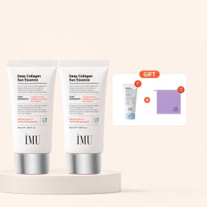 아이엠유 촉촉한 피부 진정 저분자 딥 콜라겐 선 에센스 SPF50+ 50ml, 2개