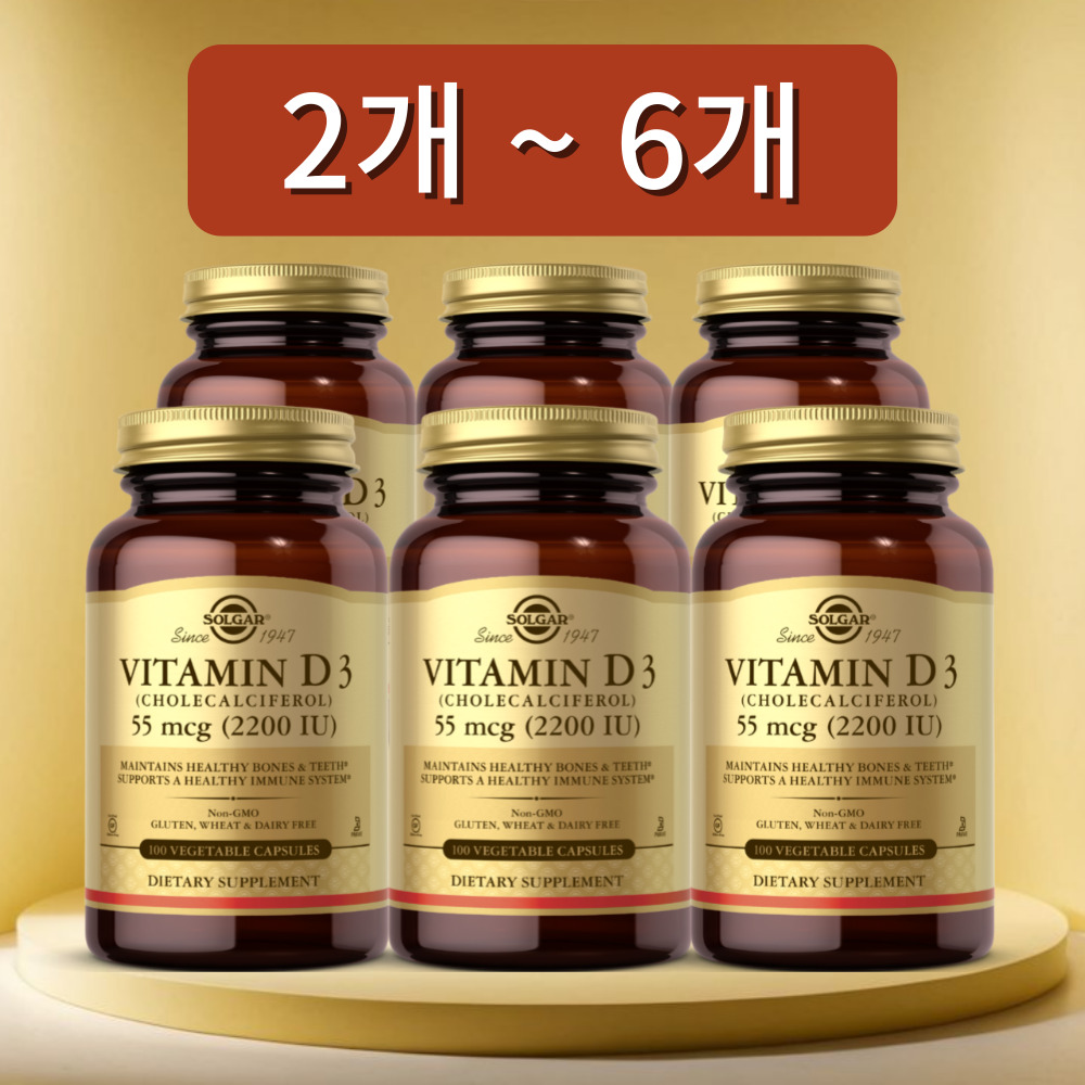 솔가 비타민D3 2200IU 100캡슐, 6개