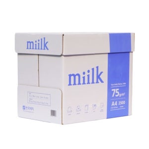 밀크 A4 사이즈 크기 복사용지 2500매 75g 화이트 인쇄 용지 1박스 도매 사무실