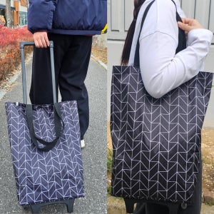 접이식휴대용블랙카트 바퀴달린장바구니캐리어 시장 마트 피크닉 낚시 쇼핑가방