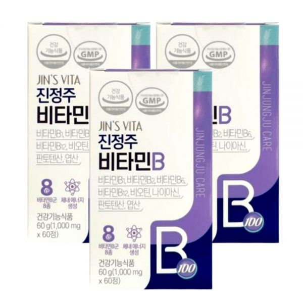 진정주 비타민B 비타민비 1000mg X 60정 3박스 유튜브 <b>진약사몰</b>