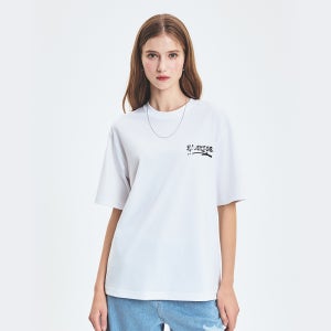 [MLB] 베이직 스트릿 로고 오버핏 반팔 티셔츠 NY (White) 3ATSB5153