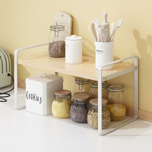 심플 수납선반 다용도 1단 선반장 원목 모듈 미니 책선반 사무실 식탁 S