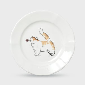 [한국도자기X티보에렘] 오브제 21. 6인치 접시 17CM 1P (Happy cat)