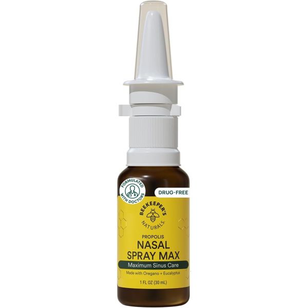 Beekeeper’s <b>Naturals 면역력</b> 프로폴리스 양봉가의 내추럴 코 헹굼 스프레이 맥스, 유칼립투스, 오레가노, 식염수 사용자를 위한 안심, 코막힘 제거, 부 Regular