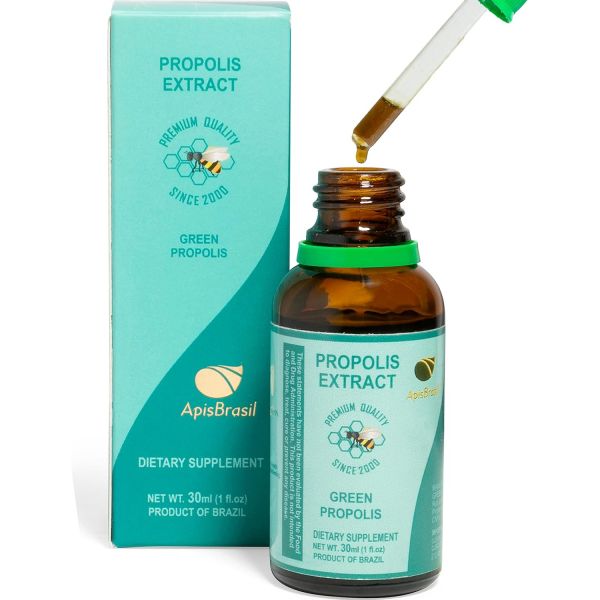 ApisBrasil 프로폴리스 <b>면역력</b> 브라질 <b>그린 비</b> 액체 추출물 (30ml) - 천연 면역 지원 항산화제 1팩