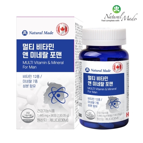 네츄럴<b>메이드</b> 멀티 비타민 앤 미네랄 포맨 1445mg x 90정