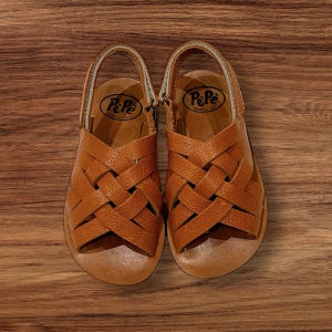 페페슈즈 키즈 가죽샌들 Pepe 1266VLC KAVA BROWN