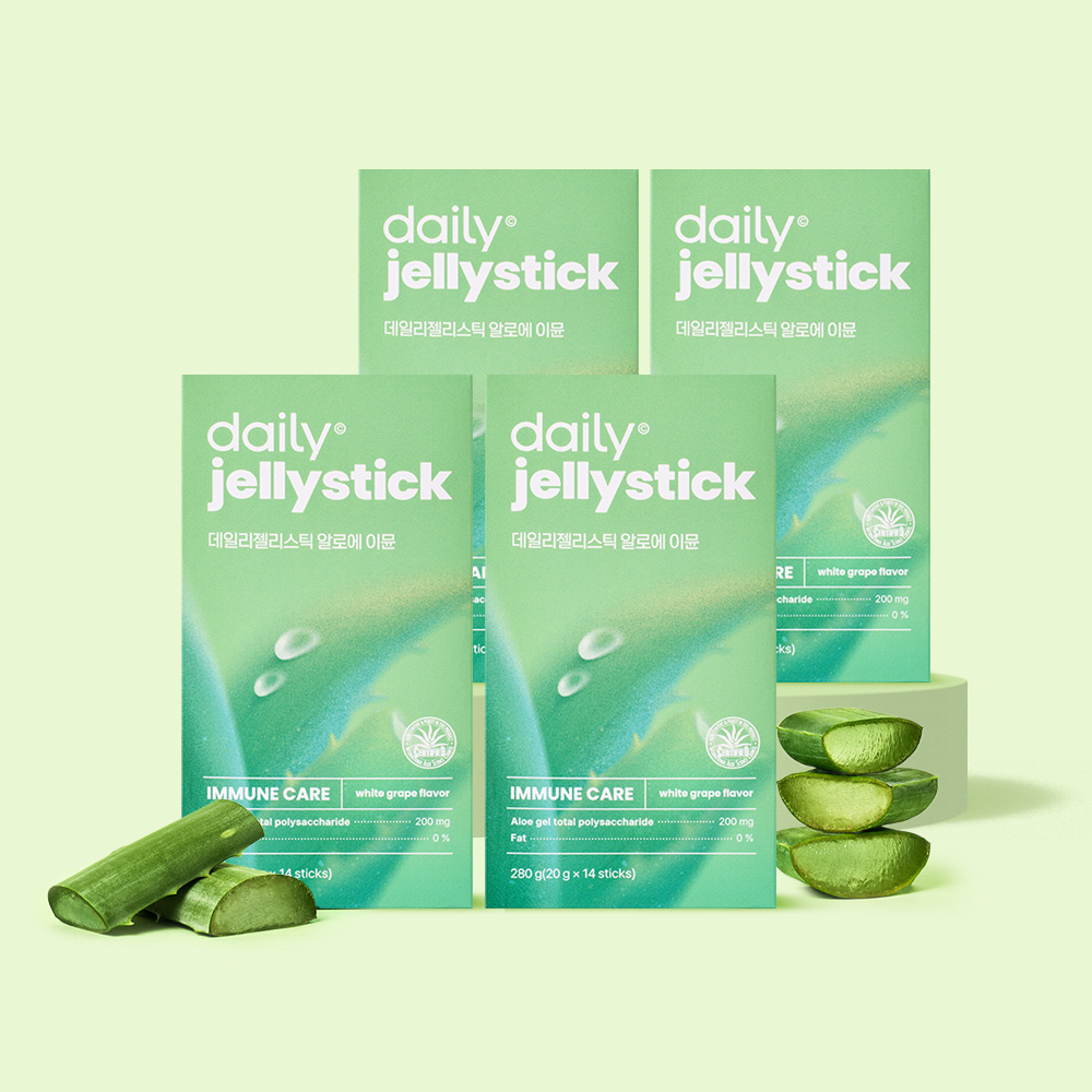 데일리 <b>젤리</b>스틱 <b>알로에</b> 이뮨 / 먹는 <b>알로에</b>베라겔 면역다당체 200mg 14포, 4개