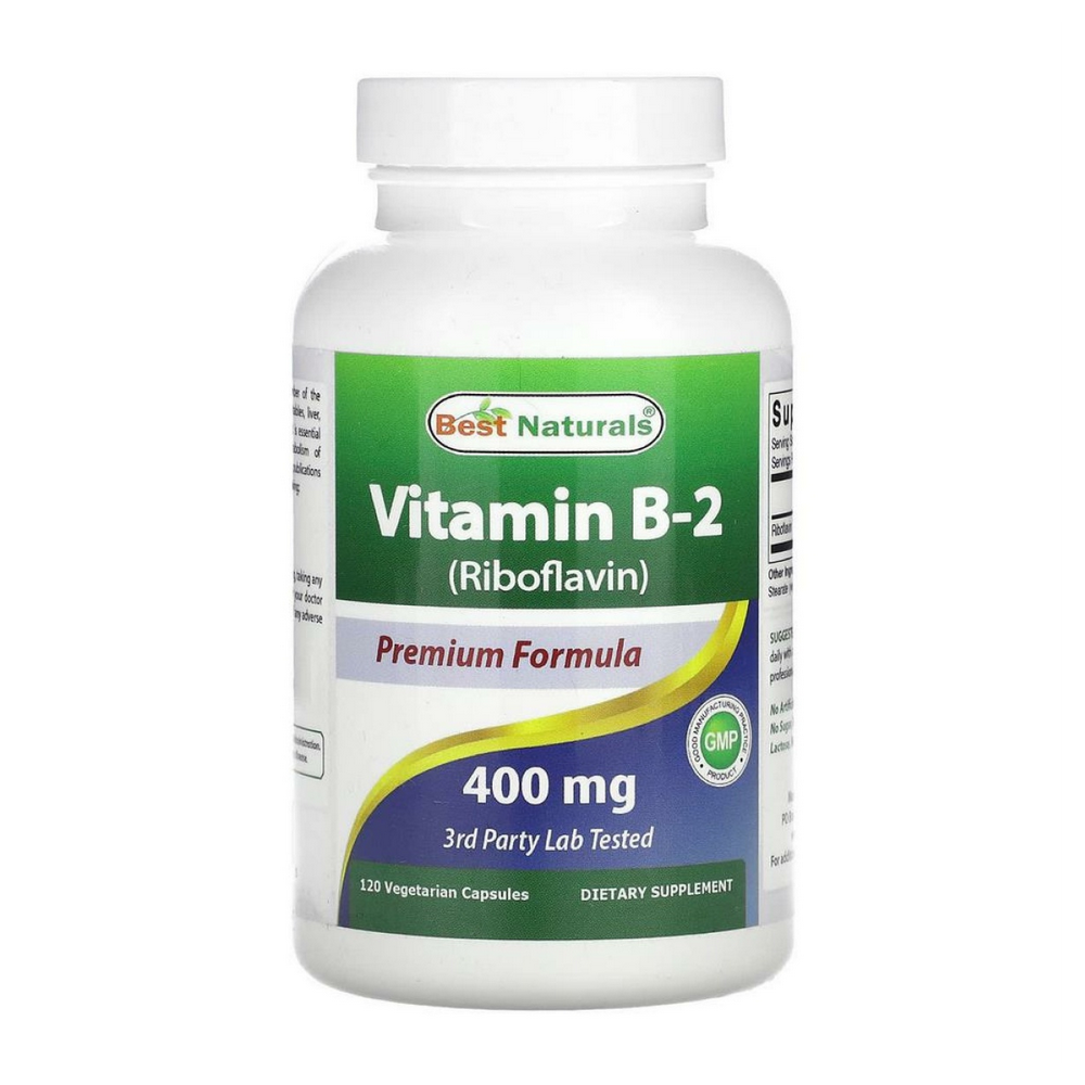 베스트내추럴 비타민B2 <b>리보플라빈 400mg</b> 120베지테리언캡슐