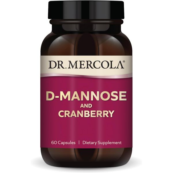 Dr. Mercola 방광 크랜베리 추출물 <b>요로</b>건강 머콜라 D-만노스 박사와 추출물, 30인분(60캡슐), 식이 보충제, <b>요로</b> 건강, 비유전자 증균 지원