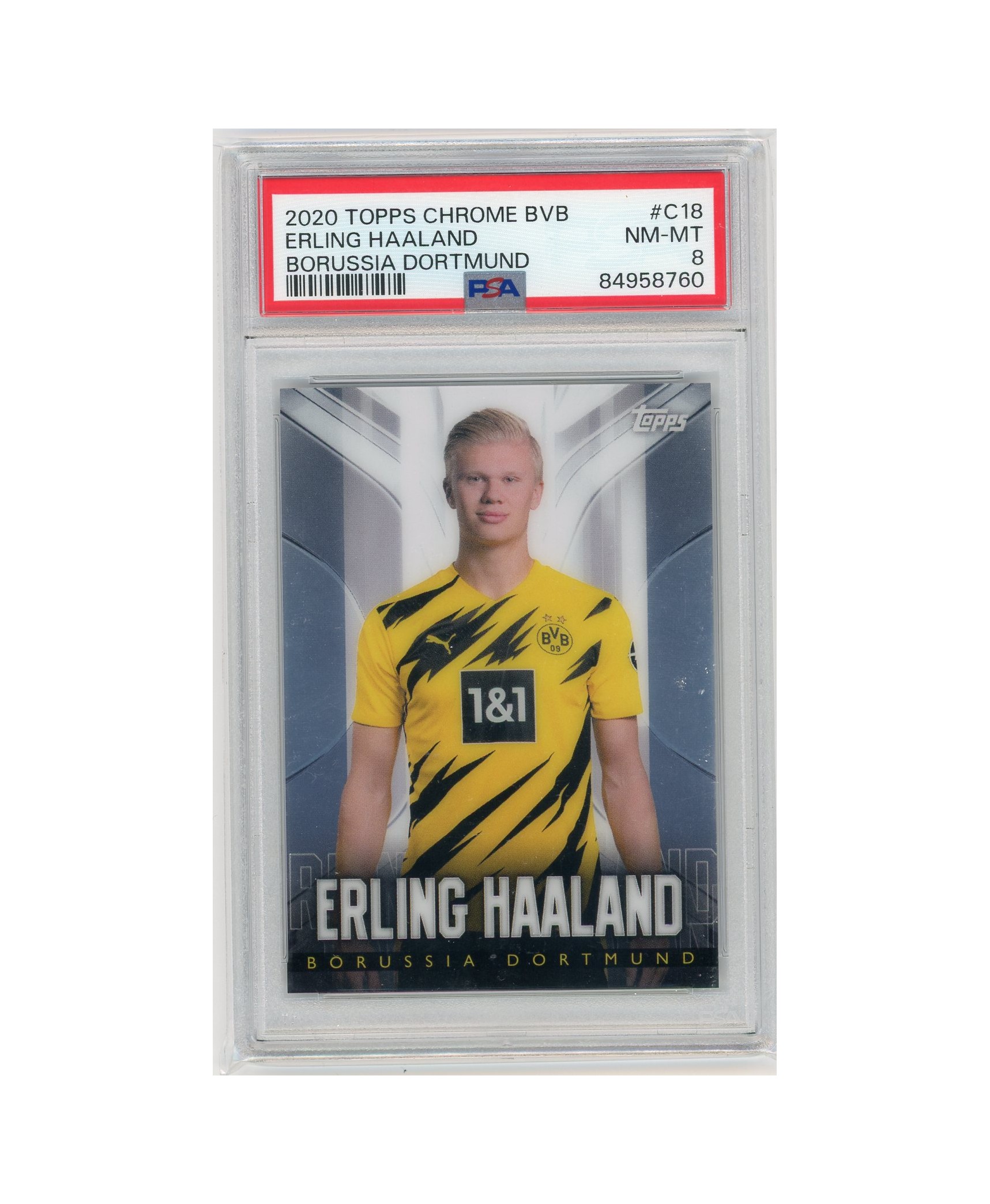 2020 탑스 크롬 BVB 엘링 홀란드(Erling haaland) /44 PSA 8