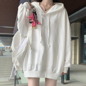 오버핏 간절기 얇은 롱 후드티