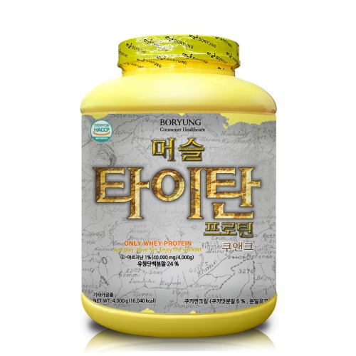 보령 머슬 타이탄 프로틴 파우더 쿠앤크 4Kg <b>헬스</b> 게이너 체중 단백질 보충제