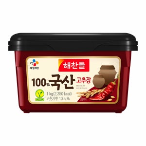 [모든원료 국산 100%] 해찬들 100% 국산 고추장 1kg, 10개