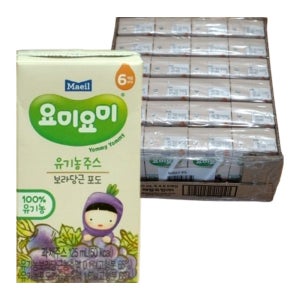 매일 요미요미 유기농주스 보라당근 포도 125ml 24팩 유아 어린이 야채주스