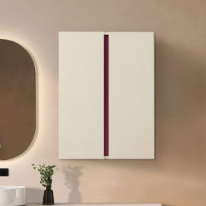 욕실 상부장 수건장 화장실 수납장 선반 인테리어 벨라 엣지 2도어장 베이지 레드