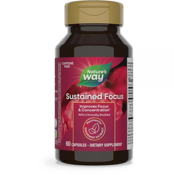 <b>Nature’s Way</b> 지속 <b>집중력</b>, <b>집중력</b> 및 향상, 60캡슐