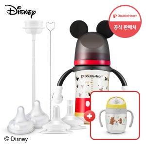더블하트 모유실감 3세대 PPSU 디즈니 이유실감 빨대컵세트 (젖병 240ml (핸들포함)+빨대꼭지+추빨대 1단계 2단계+브러시+젖꼭지2입)(+코롱빨대컵)