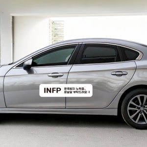 문콕방지 편리한 고무자석 차량도어가드 MBTI표기 문구 80x20cm