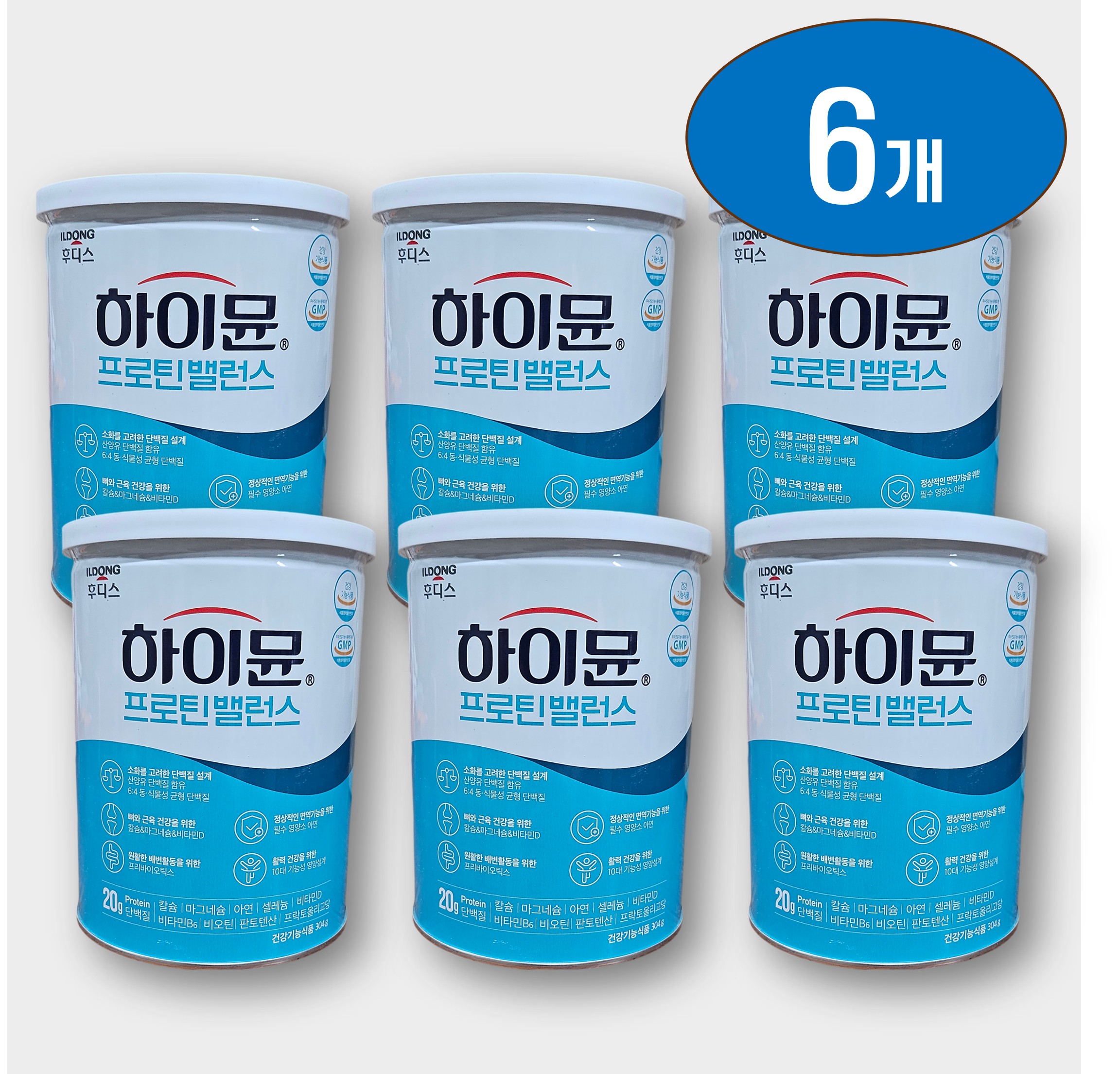 일동후디스 <b>하이뮨 프로틴 밸런스</b> 단백질 쉐이크 하이문 보충제 파우더 304g 6통