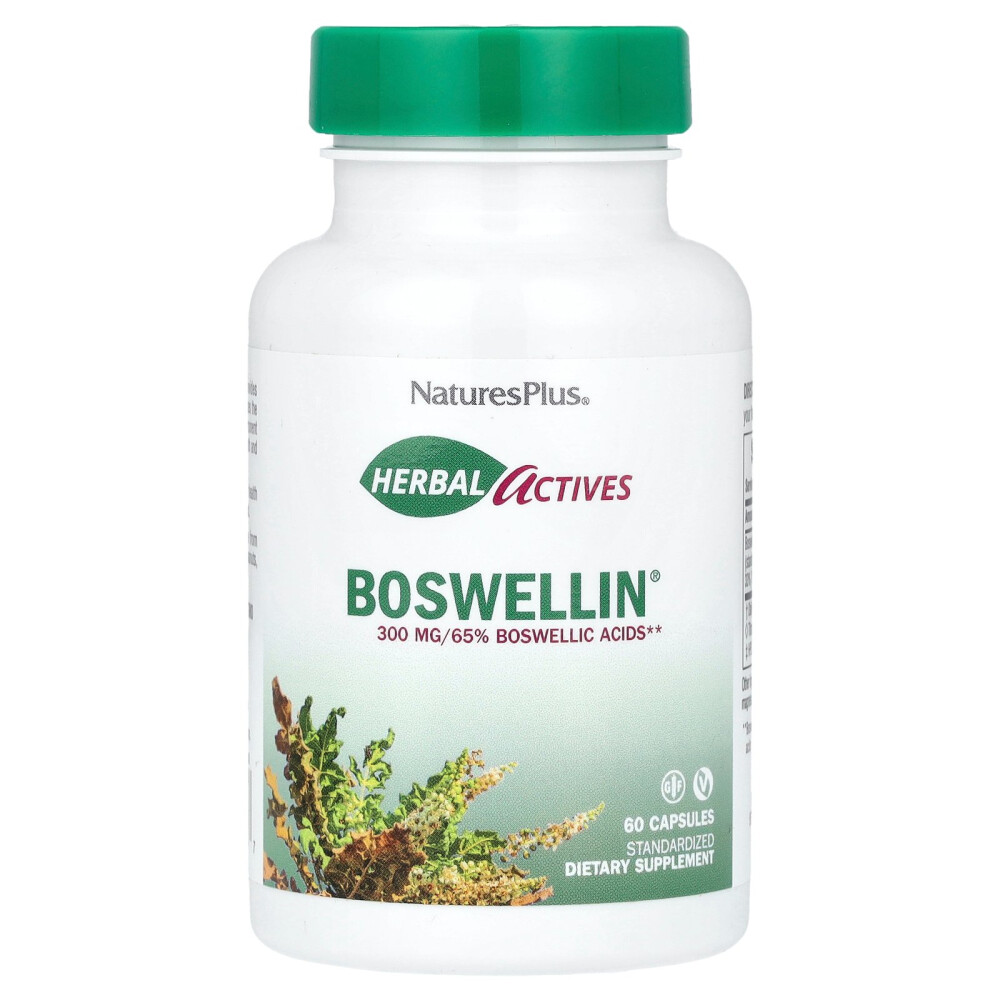 (아이허브) <b>네이쳐스플러스</b> Herbal Actives Boswellin 300 mg 식물성 캡슐 60 정 해외직구