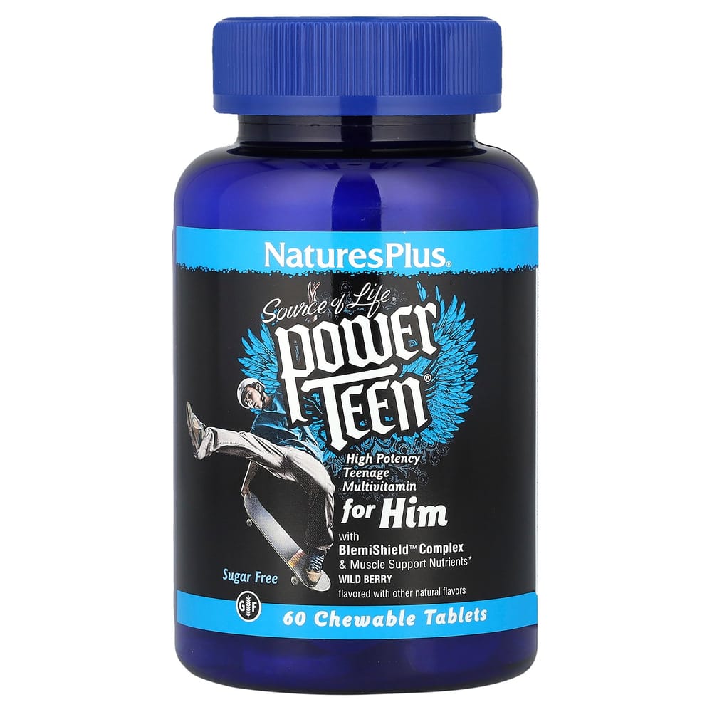 (아이허브) <b>네이쳐스플러스</b> Source of Life Power Teen 남아용야생 베리 츄어블 60정 해외직구