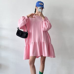 빅사이즈 미니 원피스 맨투맨 캉캉 편안한 큰옷 꾸안꾸