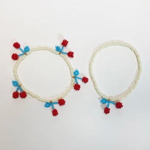 [제이드의 오리본오] 체리 참 시드 비즈 직조 팔찌