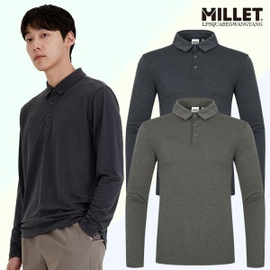 밀레남성티셔츠 쿨스트라이프 제에리 카라 긴팔티 MVUST430