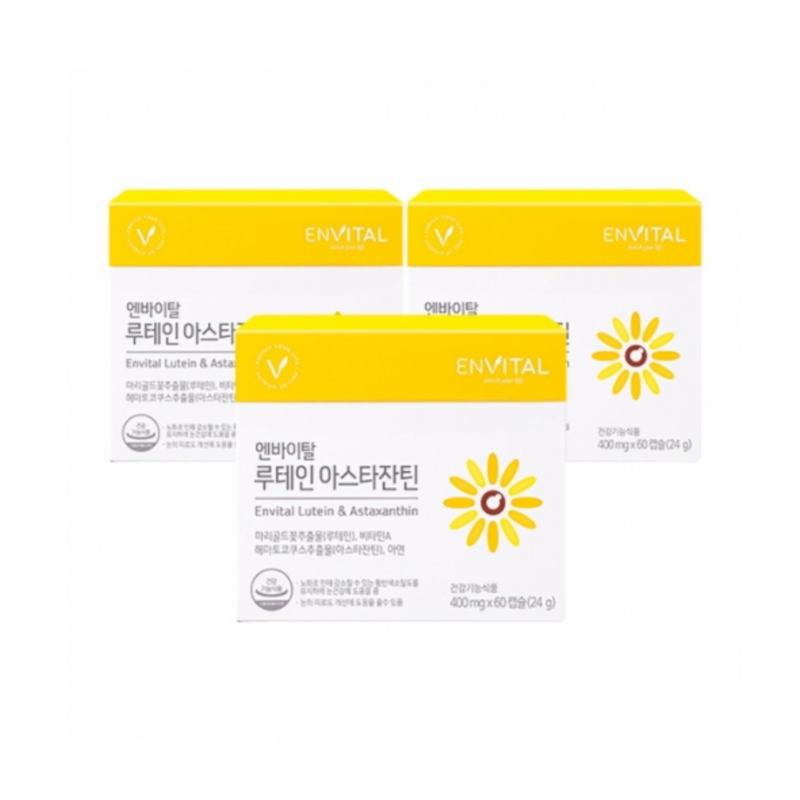 <b>엔바이탈 루테인</b>아스타잔틴 60캡슐 3개