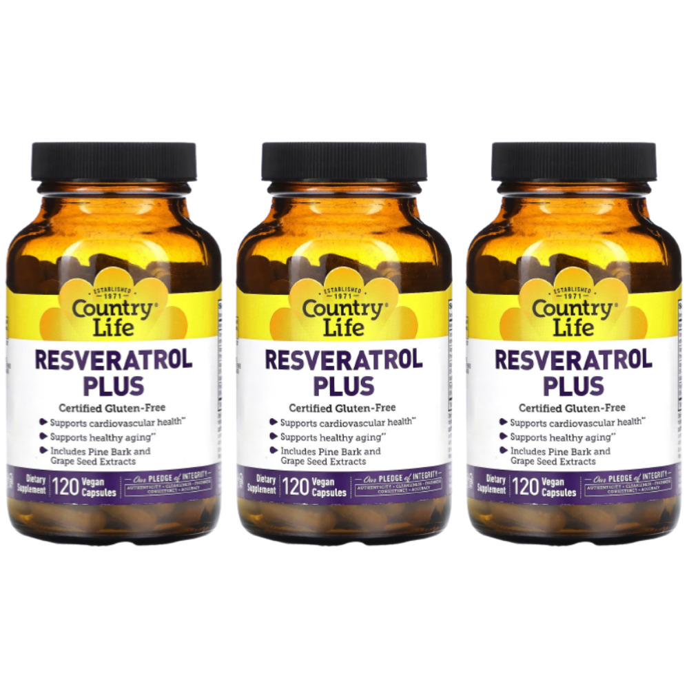 컨트리라이프 <b>레스베라트롤 플러스</b> <b>Resveratrol Plus</b> 120정 3개