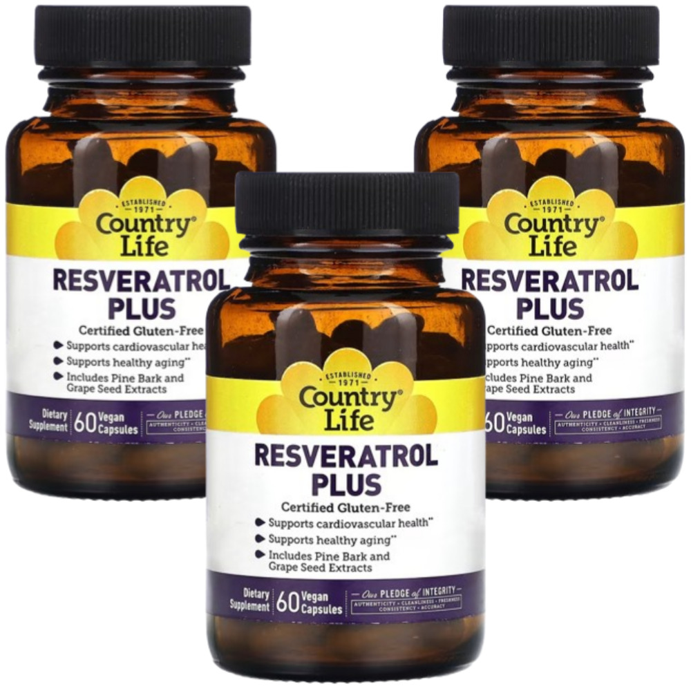 컨트리라이프 <b>레스베라트롤 플러스</b> <b>Resveratrol Plus</b> 60정 3개