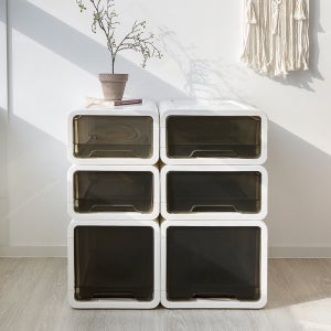 비스토어 플라스틱리빙박스 다용도 팬트리 옷장 서랍 정리함 중S 1+1