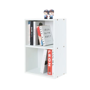 포메리트 심플 책장 400x240x600mm, 2단, 화이트