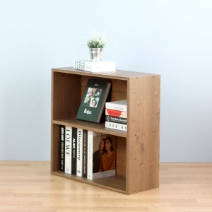 포메리트 심플 책장 600x240x600mm, 2단, 엔틱