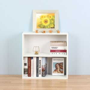 포메리트 심플 책장 600x240x600mm, 2단, 화이트