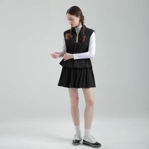 여성골프웨어세트 여름프조끼 민소매 베스트 골프주름치마 플리츠 골프스커트