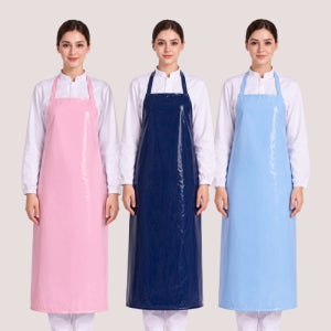 [애플가운] A-3 양면 방수 비닐 앞치마, 14가지 색상, 사이즈 폭 90, 기장 118cm , 구내식당, 주방, 식품공장, 김장 방수앞치마