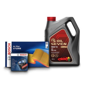 QM6 엔진오일세트 가솔린 LPG 세븐레드 5W-30 4L