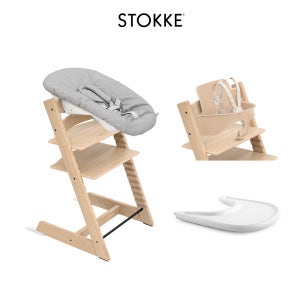스토케 트립트랩 하이체어+뉴본세트+베이비세트+트레이 세트(오크)